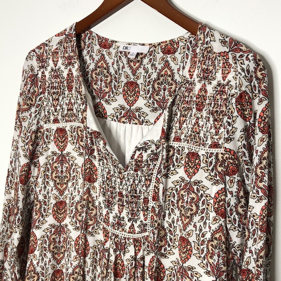 DR2 Floral Boho Dress Cream Size S - Picture 3 of 10